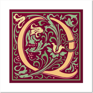 William Morris Vintage Letter Q Posters and Art